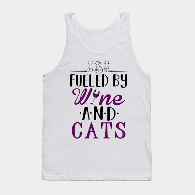 Fueled by Wine and Cats Tank Top by KsuAnn